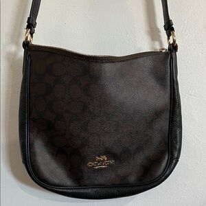 Coach Dark Brown and Black Shoulder Bag